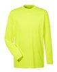 UltraClub Men's Cool & Dry Performance Long-Sleeve Top bright yellow OFFront