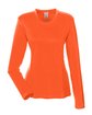 UltraClub Ladies' Cool & Dry Performance Long-Sleeve Top bright orange OFFront