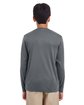 UltraClub Youth Cool & Dry Performance Long-Sleeve Top charcoal ModelBack