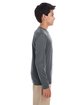 UltraClub Youth Cool & Dry Performance Long-Sleeve Top charcoal ModelSide