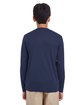 UltraClub Youth Cool & Dry Performance Long-Sleeve Top navy ModelBack