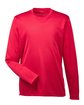 UltraClub Youth Cool & Dry Performance Long-Sleeve Top red OFFront