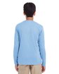 UltraClub Youth Cool & Dry Performance Long-Sleeve Top columbia blue ModelBack