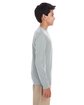 UltraClub Youth Cool & Dry Performance Long-Sleeve Top grey ModelSide