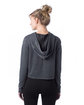 Alternative Ladies' Cropped Pullover Hooded Sweatshirt washed black ModelBack