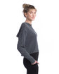 Alternative Ladies' Cropped Pullover Hooded Sweatshirt washed black ModelSide