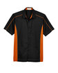 North End Men's Fuse Colorblock Twill Shirt black/ orange FlatFront