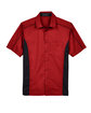North End Men's Fuse Colorblock Twill Shirt classic red/ blk FlatFront