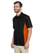 North End Men's Fuse Colorblock Twill Shirt black/ orange ModelQrt