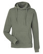 J America Unisex Pigment Dyed Fleece Hooded Sweatshirt spruce OFFront