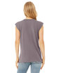 Bella + Canvas Ladies' Flowy Muscle T-Shirt with Rolled Cuff storm ModelBack
