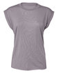 Bella + Canvas Ladies' Flowy Muscle T-Shirt with Rolled Cuff storm OFFront