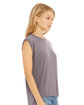 Bella + Canvas Ladies' Flowy Muscle T-Shirt with Rolled Cuff storm ModelSide