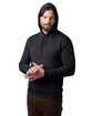 Alternative Adult Eco Cozy Fleece Pullover Hooded Sweatshirt BLACK ModelQrt