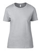 Gildan Ladies' Lightweight T-Shirt HEATHER GREY FlatFront