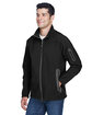 North End Men's Three-Layer Fleece Bonded Soft Shell Technical Jacket BLACK ModelQrt