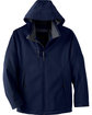 North End Men's Glacier Insulated Three-Layer Fleece Bonded Soft Shell Jacket with Detachable Hood classic navy OFFront