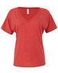 Bella + Canvas Ladies' Slouchy V-Neck T-Shirt red triblend FlatFront