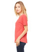 Bella + Canvas Ladies' Slouchy V-Neck T-Shirt red triblend ModelSide