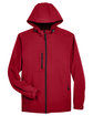 North End Men's Prospect Two-Layer Fleece Bonded Soft Shell Hooded Jacket MOLTEN RED FlatFront