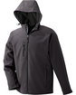 North End Men's Prospect Two-Layer Fleece Bonded Soft Shell Hooded Jacket FOSSIL GREY OFFront