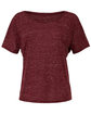 Bella + Canvas Ladies' Slouchy T-Shirt maroon marble OFFront