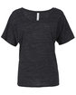 Bella + Canvas Ladies' Slouchy T-Shirt chrcl black slub OFFront