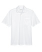 CORE365 Men's Origin Performance Piqué Polo with Pocket white FlatFront