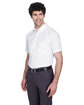 CORE365 Men's Optimum Short-Sleeve Twill Shirt white ModelQrt