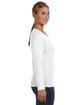Anvil Ladies' Lightweight Long-Sleeve T-Shirt WHITE ModelSide