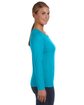 Anvil Ladies' Lightweight Long-Sleeve T-Shirt CARIBBEAN BLUE ModelSide