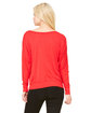 Bella + Canvas Ladies' Flowy Long-Sleeve Off Shoulder T-Shirt red ModelBack