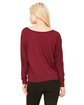 Bella + Canvas Ladies' Flowy Long-Sleeve Off Shoulder T-Shirt maroon ModelBack