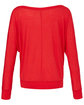 Bella + Canvas Ladies' Flowy Long-Sleeve Off Shoulder T-Shirt red FlatBack