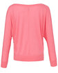 Bella + Canvas Ladies' Flowy Long-Sleeve Off Shoulder T-Shirt neon pink FlatBack