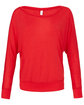 Bella + Canvas Ladies' Flowy Long-Sleeve Off Shoulder T-Shirt red FlatFront