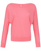 Bella + Canvas Ladies' Flowy Long-Sleeve Off Shoulder T-Shirt neon pink FlatFront