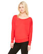 Bella + Canvas Ladies' Flowy Long-Sleeve Off Shoulder T-Shirt red ModelSide