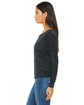Bella + Canvas Ladies' Flowy Long-Sleeve Off Shoulder T-Shirt black marble ModelSide