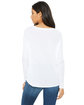 Bella + Canvas Ladies' Flowy Long-Sleeve T-Shirt with 2x1 Sleeves WHITE ModelBack