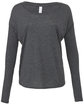 Bella + Canvas Ladies' Flowy Long-Sleeve T-Shirt with 2x1 Sleeves DARK GRY HEATHER FlatFront