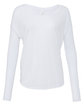 Bella + Canvas Ladies' Flowy Long-Sleeve T-Shirt with 2x1 Sleeves WHITE OFFront