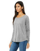 Bella + Canvas Ladies' Flowy Long-Sleeve T-Shirt with 2x1 Sleeves ATHLETIC HEATHER ModelQrt