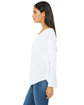 Bella + Canvas Ladies' Flowy Long-Sleeve T-Shirt with 2x1 Sleeves WHITE ModelSide