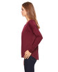 Bella + Canvas Ladies' Flowy Long-Sleeve T-Shirt with 2x1 Sleeves MAROON ModelSide