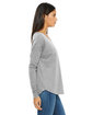 Bella + Canvas Ladies' Flowy Long-Sleeve T-Shirt with 2x1 Sleeves ATHLETIC HEATHER ModelSide