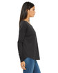 Bella + Canvas Ladies' Flowy Long-Sleeve T-Shirt with 2x1 Sleeves DARK GRY HEATHER ModelSide