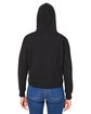 J America Ladies' Triblend Cropped Hooded Sweatshirt black solid ModelBack