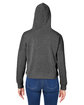 J America Ladies' Triblend Cropped Hooded Sweatshirt black triblend ModelBack