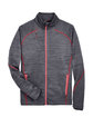 North End Men's Flux Mélange Bonded Fleece Jacket carbon/ oly red FlatFront